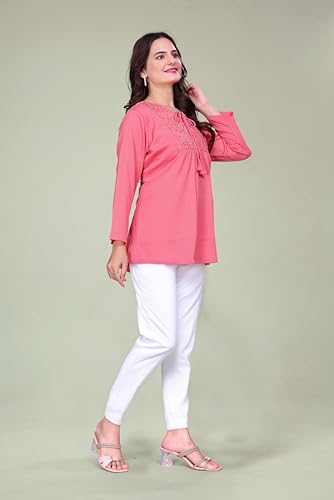Image of Women's Tunics - Stylish & Comfortable Kurti for Women | Elegant 3 /4 Sleeve Designer Tunic Tops for Women | Indian Ethnic Short Kurti for Casual, Festive