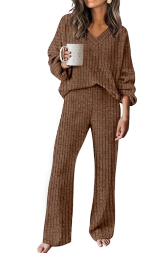 RUMIA Fall Outfits for Women 2025 Two Piece Sweater Lounge Sets Going Out Winter Vacation Outfits...