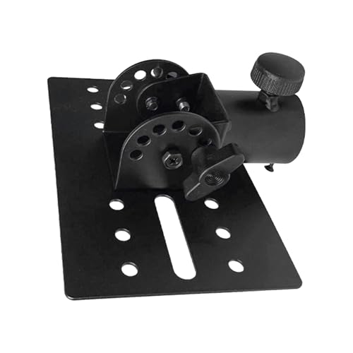 Soporte de altavoz ajustable en metal negro con adaptador giratorio para trípode
