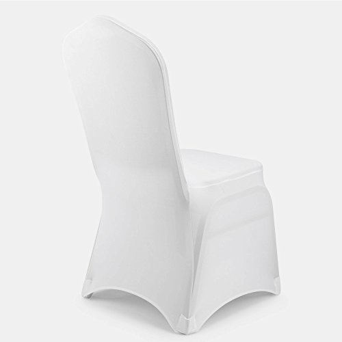 IVhomeshop 100 White Lycra Spandex Stretch Chair Covers Wedding Anniversary Cover Event Dining Banquet Decoration Party meeting Slipcovers - Image 4