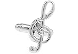 MRCUFF Treble Clef Music Note Pair Cufflinks in a Presentation Gift Box & Polishing Cloth