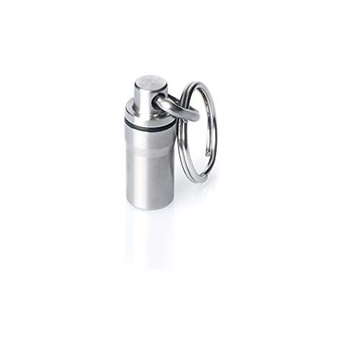 GUS Mini Pill Fob, Made in USA, Stainless Steel Keychain Pill Holder, Emergency Aspirin Holder, Compact Design Cover