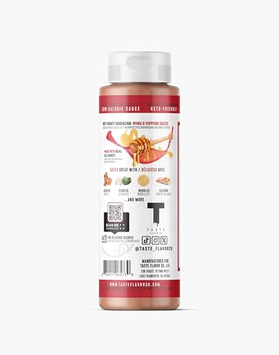 Taste Flavor Co. Flügel-Sauce und Marinade, großartiger Geschmack, keto-freundlich, kalorienarme Sauce Scharfer Honig-Sriracha (Hot Honey Sriracha)