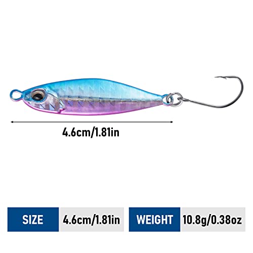 Dr.Fish Set of 5 Mini LRF Jigs Spinner Lure 10.8g/46mm Metal Fishing Jigs Beach Casting Fast Sinking Lure Sea Fishing Tackle for Mackerel Cod Sea Bass Pike - Image 2
