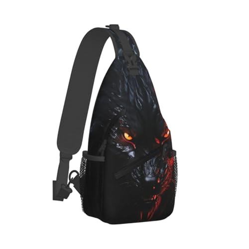 Mochila tipo bolso bandolera para senderismo negra miniatura 1
