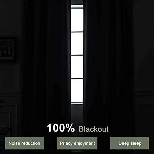 Owenie 108 Inch Textured Curtains Blackout, Solid Durable Room Darkening Drapes With Thermal Insulated Liner, Grommet Soundproof Window Drapes For Bedroom/Living Room, W42X L108, 2 Panels, White #TOP4