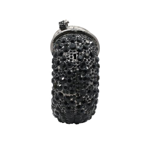 Image of UMREN Women Crystal Oval Shell Evening Purse Bags Luxury Rhinestone Clutch Unique Gems Handbag Bridal Wedding Shoulder Bag