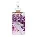 RLDOBOFE Lilac Flowers Leather Key Case,Fashionable Credit Card Holder Slim Multi Card Keychain Pouch Travel Portable Keychain Wallet