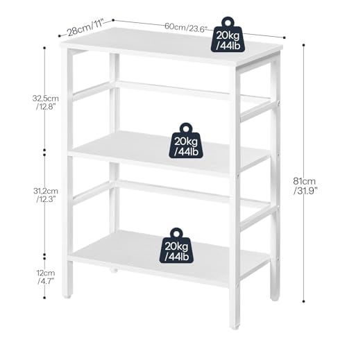 HOOBRO Bücherregal, Standregal, 3 Ebenen Leiterregal, schmales Regal, Multifunktionales Ablageregal, Stabiler Metallrahmen, offene Ablagen… – Ansicht 3