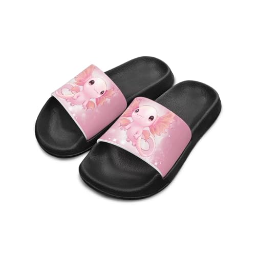 UNICEU Cute Animal Print House Slippers for Kids Comfortable Slip On Shower Shoes Lightweight Non-Slip Slides Sandals