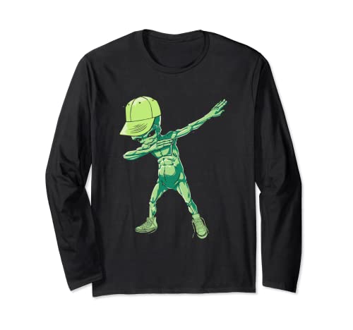 Divertente Alien Extraterrestre UFO Piattino ET Dabbing Maglia a Manica
