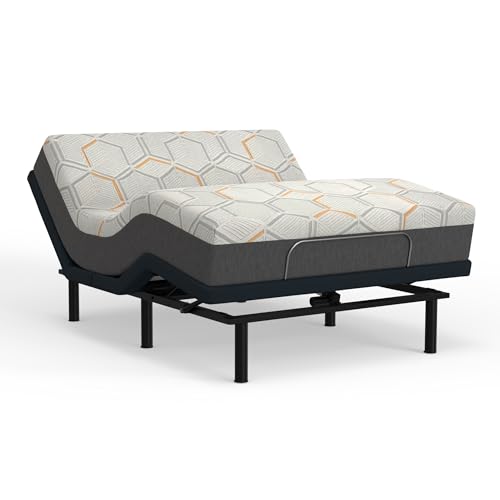 Image of Blissful Nights e4 Queen Adjustable Bed Base Frame with 12 inch Medium Firm Copper and Gel Infused Memory Foam Mattress