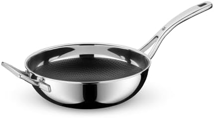 WMF Profi Resist Wokpfanne 28 cm, Wokpfanne Induktion, Mehrschichtmaterial vollbeschichtet, Wok Induktion, Wabenstruktur, Edelstahlgriff, backofenfest