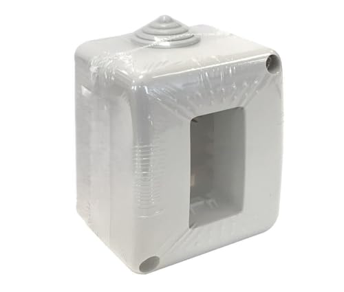 Caja de superficie 1 módulo, material duradero, diseño compacto, ideal para conexiones eléctricas y montaje en pared.