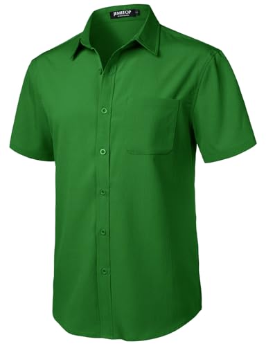 Image of JEMITOP Mens Stretch Wrinkle Free Texture Shirts