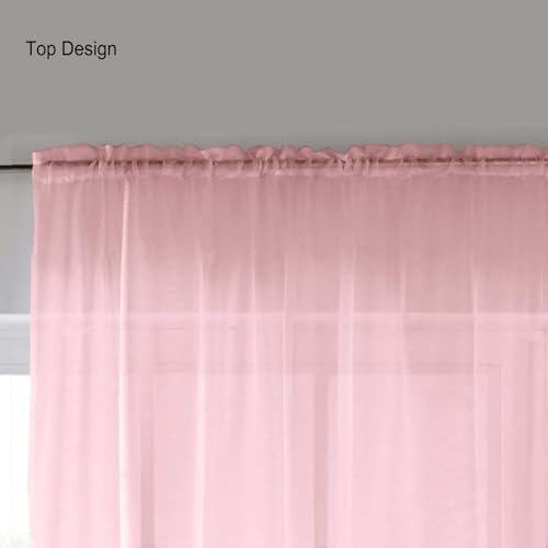 Rideau de chambre moderne 130x135 rose doux décoration intérieur lin