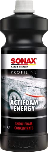 SONAX PROFILINE Actifoam Energy (1 L) disolvente de suciedad con espuma 'SnowFoam' para el lavado de coche con pulverizador de espuma | N.° 06183000
