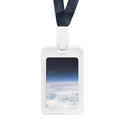 Porte-cartes de crédit transparent nuages blancs et étui rigide pour badge