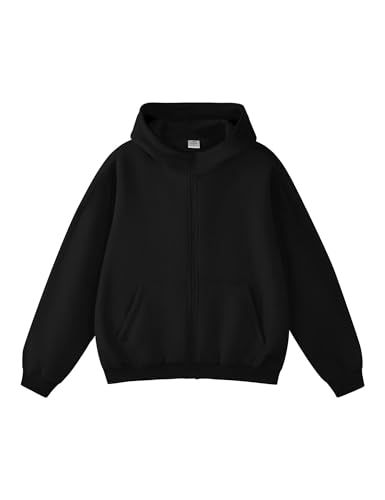 FAIABLE Mens Zip Up Hoodies with Pockets Oversized Sweatshirt Winter Long Sleeve Jackets Fleece Fall Outfits 2025