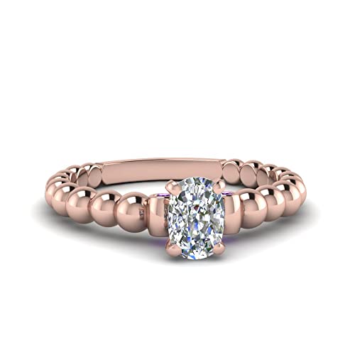 Image of 55Carat Choose Your Gemstone Bead Diamond CZ Engagement Ring Rose Gold Plated Cushion Shape Side Stone Engagement Rings Everyday Jewelry Wedding Jewelry Handmade Gifts for Wife US Size 4 to 12