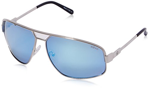 Revo Bono Collection Stargazer RB 1002 03 BL Aviator Sunglasses, Chrome Blue Water