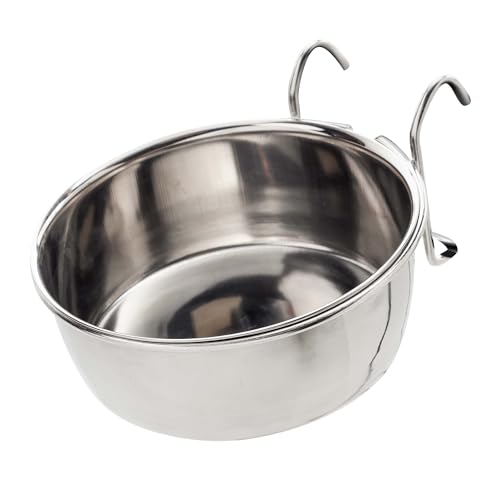 SPOT Stainless Steel Coop Cup with Wire Hooks – Durable, Chew-Resistant Food Bowl for Cages and...