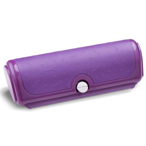 PetPog Slanatore per Gatti e Cani, Spazzola per Sottopelo e Pelo Morto, Lama in Metallo Sostituibile, per Pelo Corto e Medio, Viola