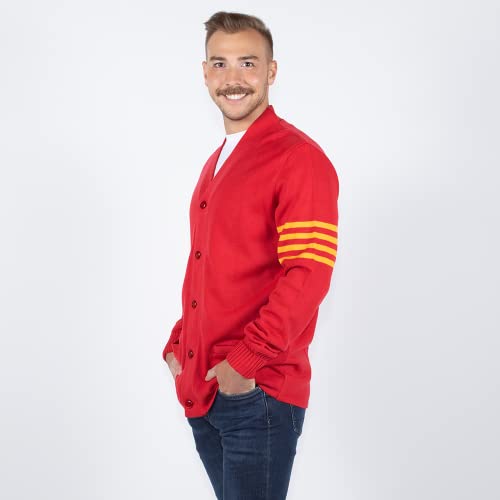 Image of Stewart & Strauss Cardigan Varsity Letter Sweater | American style button front letter sweater knit since 1977, heavyweight and ready for chenille letters and patches