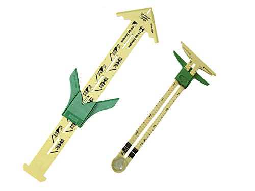 HONEYSEW Set of 5-in-1 Sliding Gauge with No-Hassle Triangles GaugeSewing Measuring Tools Plastic