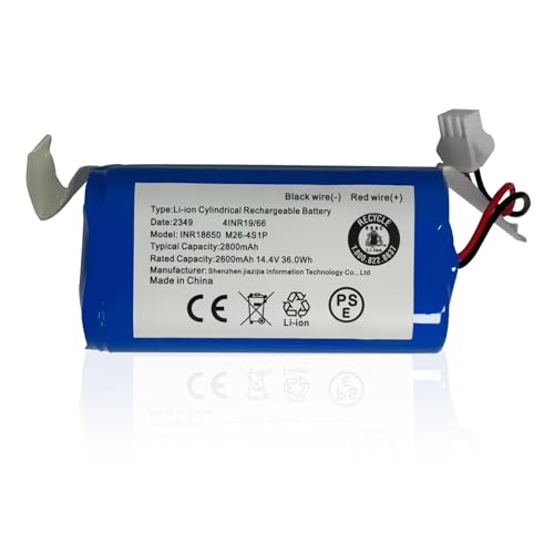 INR18650 M26-4S1P robot aspirapolvere Batteria di ricambio per Eufy RoboVac 11 11C 11S 11S Plus 11S MAX 12 15C 15C MAX 15T 25C Hybrid G30 Edge R500 R450 & Ecovacs Deebot N79 N79S Series(14.4V 36Wh)