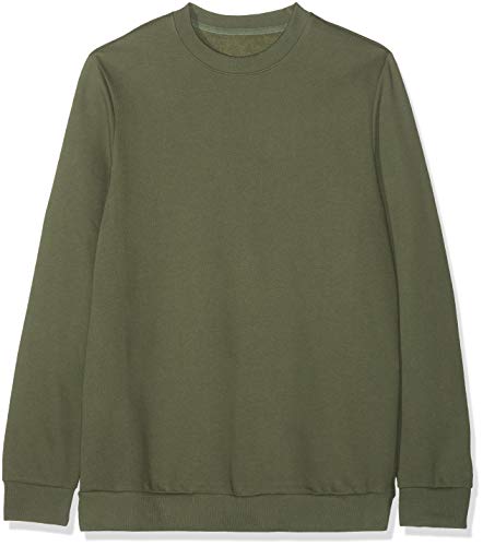 Marque Amazon - find. Sweat-Shirt Doux Col Ras du Cou Homme, Vert (Grape Leaf), L, Label: L