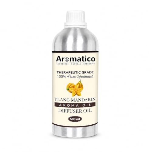 Image of AROMATICO Ylang Mandarin Diffuser Oil with Strong, Long-Lasting Aroma for Homes, Offices & Showrooms. Aromatherapy, Diffusers, Air Purifiers, Vaporizers - 500ML