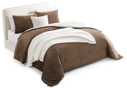 Image of UGG Remina Queen Comforter Set, Bed in a Bag, 5-Piece, Chestnut Brown