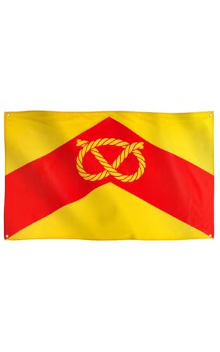 Runesol Staffordshire Flag, 91x152cm, 3ft x 5ft, 4 Grommets, Eyelet In Every Corner, Staffordshire Day, British Regional Flag