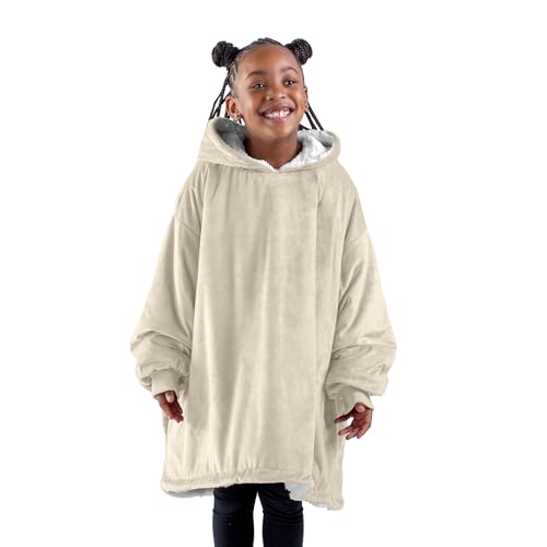 Image of Bare Home Wearable Blanket Hoodie - Soft Plush Sherpa - Warm and Cozy - Oversized Wearable Blanket