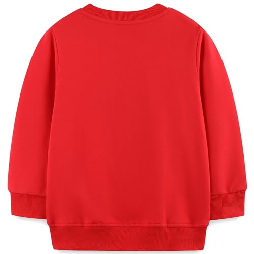 Toddler Boys Girls Christmas Sweatshirts Reindeer Crewneck Fleece Pullover Top Xmas Long Sleeve Winter Clothes 2-7T2