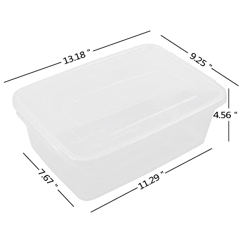 Pekky 6.5 Quart Clear Storage Bin, Plastic Latching Box With Lid, 4 Packs #TOP2