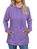 Beimuc 2XL Purple Hoodies for Women 2025 Fashion LightWeight Casual Long Sleeve Sweatshirts Pullover Hoodie Tops with Pockets