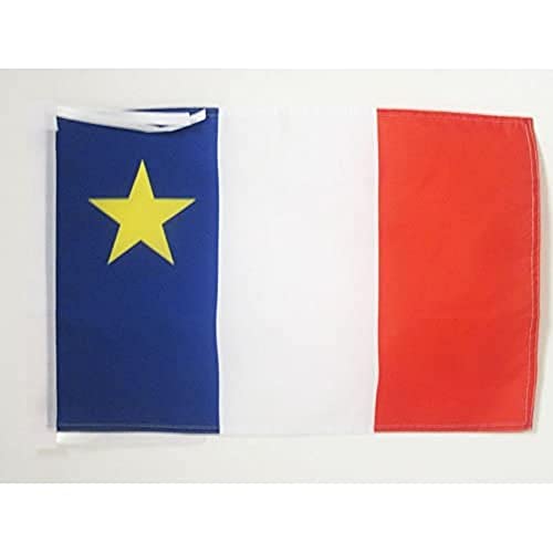 AZ FLAG, Acadia Flag, 18'' x 12'', 100% Polyester Canada, Acadian Small Banner with Two Cords, Fade Resistant, Vivid Colors