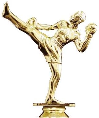 Crown Awards Boxing Trophies with Custom Engraving, 7.25" Personalized Kickboxing Trophy On Deluxe Round Base Prime
