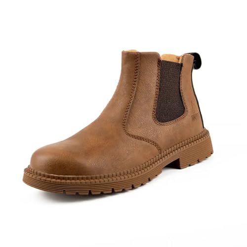 MlYJmer Botas de Trabajo a Prueba de Agua para Hombres Botas de Cabeza de Acero Indestructible Zapatos de Seguridad a Prueba de pinchazos,Amarillo,40 EU