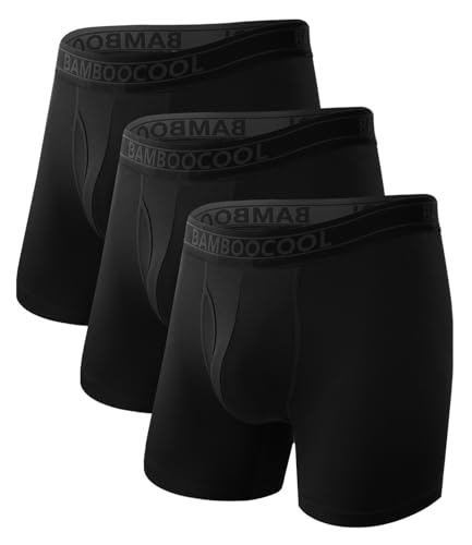 Image of BAMBOO COOL Men's Underwear Breathable Boxer Briefs with Fly Moisture-Wicking Lightweight Underwear 7-Pack