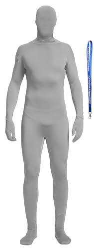 Image of Full Bodysuit Include Zipper Helper Unisex Spandex Stretch Adult Costume Zentai Disappearing Man Body Suit
