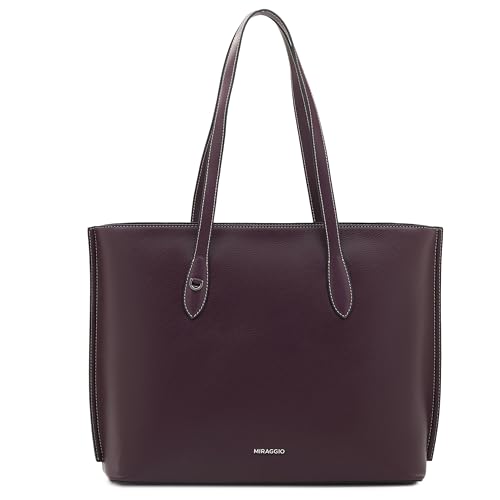 Image of Miraggio Sandra 13 Inch Laptop Tote Bag For Women Office Use | Office Tote Bag With Zipper Closure | Stylish Totes