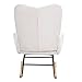 VEVOR Rocking Chair Nursery, Glider Rocking Chair with Soft Seat and High Backrest, 250 lbs Weight Capacity Teddy Fabric, Upholstered Glider Rocker Chair for Nursery, Bedroom, Living Room, Ivory White