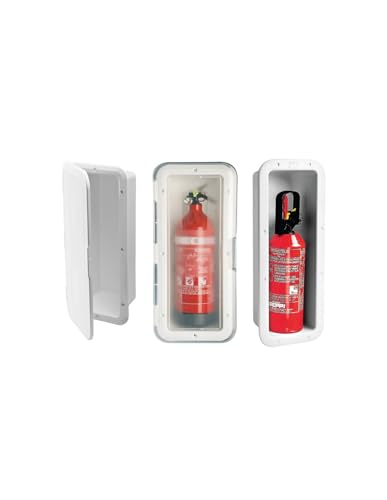 NuovaRade 196461, White Nuova Rade Storage Case for Fire Extinguisher 2lbs, with Door, 2 lbs (Fire Extinguisher is not Included)