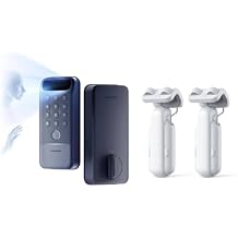 SwitchBot Lock Vision Pro with Automatic Curtain Opener,3D Face Recognition + Palm Vein + Fingerprint, Keyless Entry Deadbolt for Front Door, WiFi No Hub, Auto-Lock, Matter, Apple Home, Alexa, Google