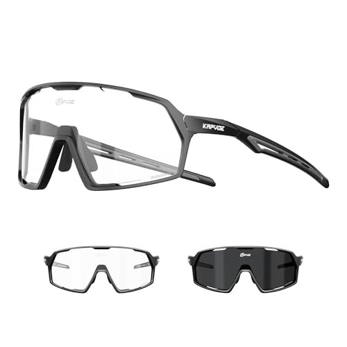 KAPVOE Lunettes de Cyclisme Photochromique Homme Femmes Transparente lunettes de soleil Vélo Baseball VTT Route Sport Pêche Running K160