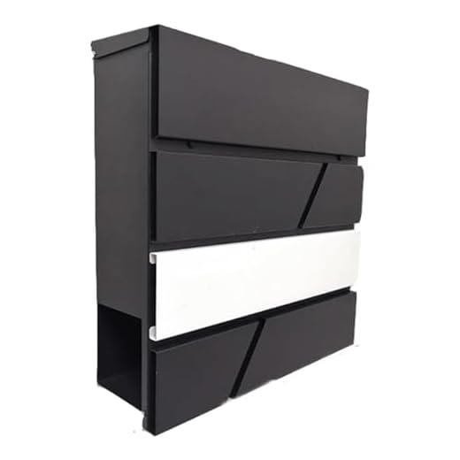 Mailboxes Caixa de correio preta com tampa de parede externa, caixa de correio de metal com tampa e decoração de caixa de correio de grande capacidade para jornais Carta