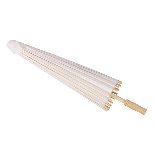 Sombrilla de Papel Sombrilla Artesanal clásica, Sombrilla Blanca de Bricolaje, Gratis para Dibujar en el Paraguas(59cm)